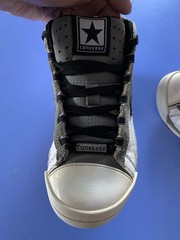 Converse CTJ Star Mid Sneakers White & Grey Leather/Suede Junior Unisex Size 1