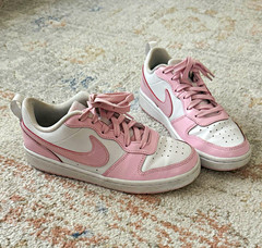 Nike Dunk Low Unisex Kids 4Y Pink/White Leather Low Top Sneaker DQ0492-100