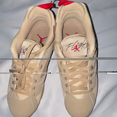 Jordan 7 Retro Unisex Kids Beige/Red Synthetic Mid Top Sneaker US 8.5 HQ3515-200