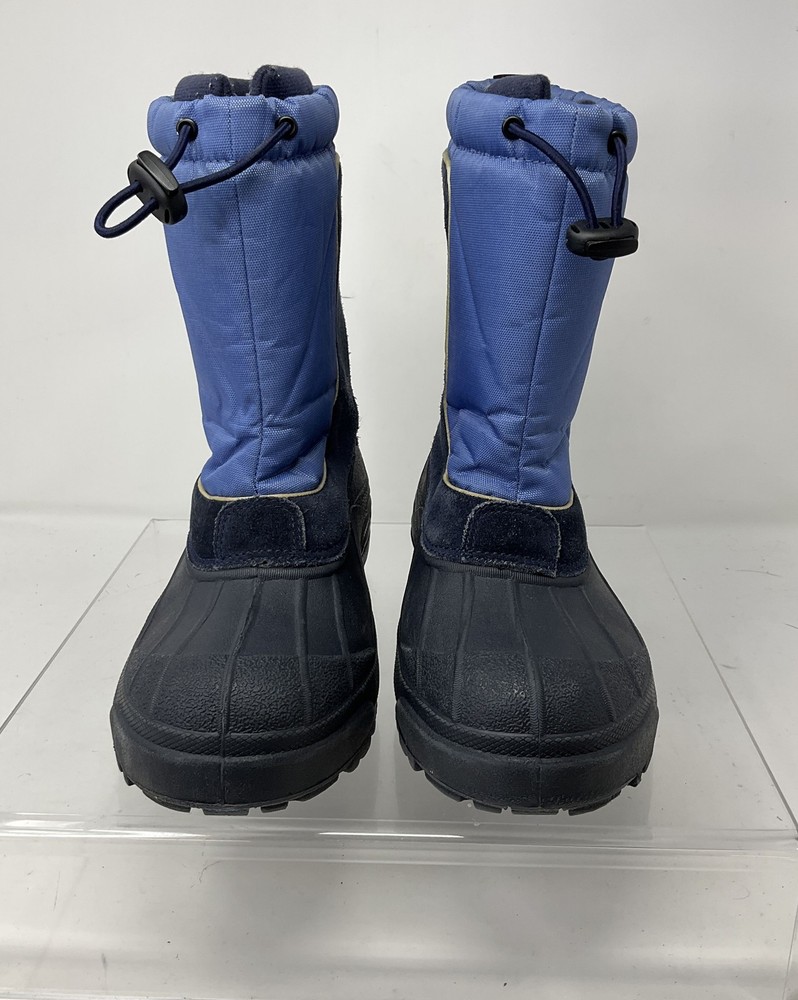 Columbia Bugabarn JR Navy Blue Suede Fabric Winter Boots Kids 6
