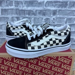Vans Old Skool Rainbow Checkerboard Black White Little Kids Youth Size 2 K New
