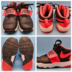 Nike Team D8 Hustle Black Pink Basketball Shoes Size 2 Youth Style 881942-002