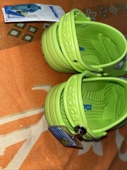 Crocs Monsters Inc Mike Wazowski Clogs Green Kids Size J2 Disney Pixar New