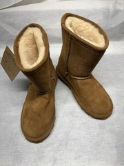 Bearpaw Youth Brown Suede Wool Lined Boot Unisex Kids Liquid Repellent Size 3