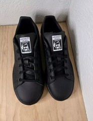 Adidas STAN SMITH J Black/Black White Kids Shoes FX7523