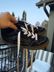 Vans Old Skool Canvas Low Skate Black 500714 Sneaker Youth US Size 4