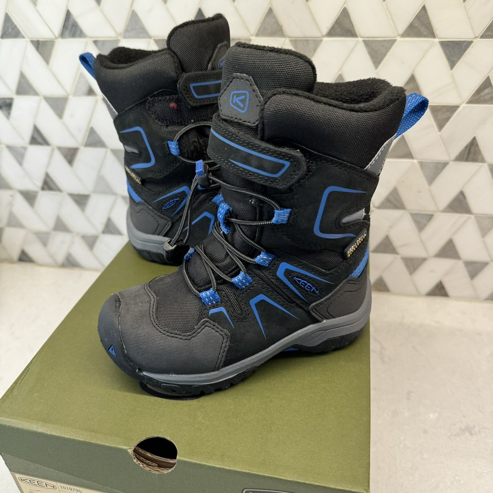 Keen Levo Winter WP Boots Waterproof 400g Insulate Black Blue Boy 8 Little Kids