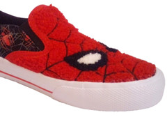 Spiderman SIZE 1 Boys Little & Big Twin Gore Casual Slip On Sneakers color RED