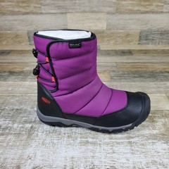 KEEN Puffrider Snow Boots Youth Sz 6 Charisma Orange Slip On High Top