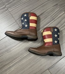 Durango 8″ Square Toe Patriotic Western Flag Boots BT245 Kids/Men US 7M UK 6