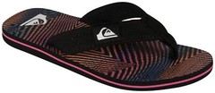 Quiksilver Boy’s Molokai Layback Sandal – Black / Pink / Black – New
