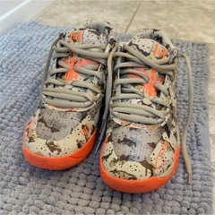 PUMA MB.03 LaMelo Ball Mid Top Basketball Sneakers Camo Beige/Orange US 6.5