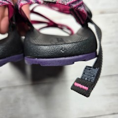 Chaco Z/1 Ecotread Strappy Athletic Sandals Kid 3 Pink Purple Chevron Water Shoe