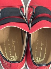 Charlotte Olympia „INCY WEB HIGH-TOPS“ Red Canvas Leather Shoes Kids Sz 27