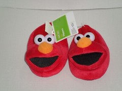 Sesame Street ELMO Toddler Puppet Slippers Size XL 9-10 Plush NEW Easy Pull On