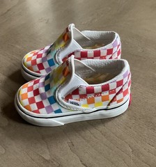 Vans Classic Shoe Slip On Checker Checkerboard Rainbow Multicolor Toddler Size 1