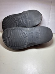 Crocs Classic Clog Kids Size J6 Purple Black Leopard Glitter Animal Print Shoes