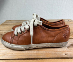 Frye Kids Chambers Low Brown Leather Lace Up Sneakers Unisex Boys Girls Size 13