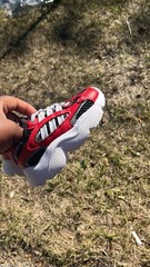 Toddlers Size Adidas Ozmillen Athletic Sneakers Size 7 Red White Black Gray