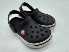Crocs Crocband Clogs Kids Black Striped Slip-On Heel Straps Comfort – C8/9