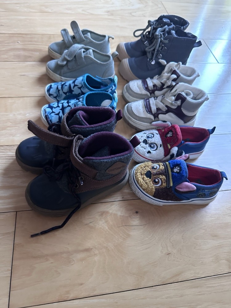 Kids Assorted Shoes Lot Size 5,6 & 7 Multiple Pairs Multicolor Mixed Styles