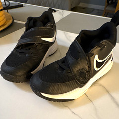 Nike Black/White Hook & Loop Sneakers US 12C Mesh Low Top DV8994-002