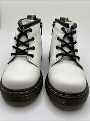 Doc Martens Toddler’s Size 6 White Leather Lace Up Zipper Combat Boots NWOB