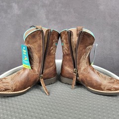 Ariat Boots Kids Size 10 Brown Bright Eyes II Western Zip 4LR Leather Riding