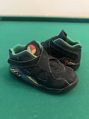 Jordan 8 Retro Tinker Air Raid TD Toddler Size 10c Black Shoe Sneaker 305360-004