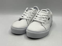 Vans Seldan Platform Youth Size 3 All White Classic Canvas Lace Up Sneakers New