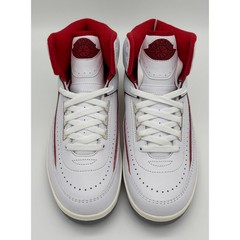 Nike Air Jordan 2 Retro GS White Red Dark Green Christmas DQ8562-101 Size 6.5Y