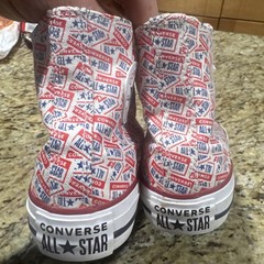 Converse Chuck Taylor All Star Junior 5 Hi Top Red Logo Print Unisex Cpix