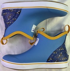 Xtratuf Kid’s Ankle Deck Boots-Light Blue/Whale Pattern-Size: 6