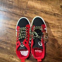Disney Ground Up Lightning McQueen Lace Up High Tops Big Kids Size 3 NEW