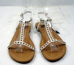 new Summer WHITE Gold stud Back Strap Cute Shoes Sandals GIRL Size 2