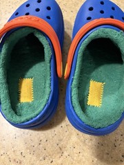 Classic Lined Crocs Toddler Size C8 Blue Bolt Green Orange