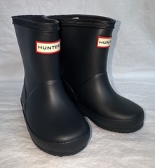 Hunter First Classic Kids Rain Boots Boys 5/Girls 6 (UK 4) Black Rubber Wellies