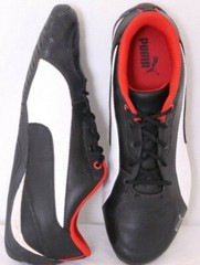 Puma 304609 01 Drift Cat 5 Black Leather Athletic Sneaker Shoes Youth US 4.5