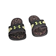 Under Armour Kids Ignite 4D Foam Adjustable Slides Black Lime Green Sandals