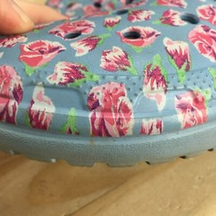 Crocs Shoes Junior 3 Clogs Gray Multicolor Slip On Round Toe Casual Comfort