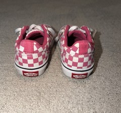 Kids Pink Checkered Vans Sneakers Size 13