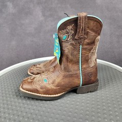 Ariat Boots Kids Size 10 Brown Bright Eyes II Western Zip 4LR Leather Riding