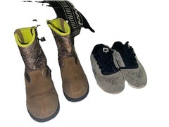 Nike Free Gray/Black shoes & Real Tree Magellan boots Sz 1Y READ DESCRIPTION