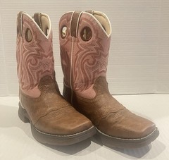 Durango Kids 8” Western Boot Size 1.5M BT287 Tan Pink