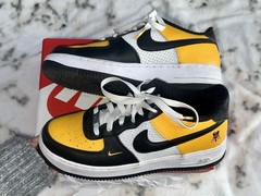 Nike Air Force 1 Low ’07 LV8 Black Gold Jersey Mesh Size 6.5Y