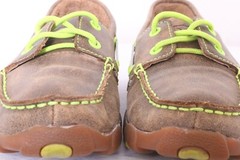 Twisted X Bomber YDM0005 Distressed Brown Leather Loafers Boat Shoes Youth 3 M