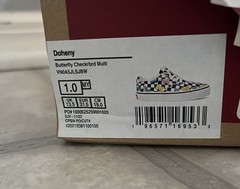 Youth Butterfly Checkerboard Vans, Size US 1.0