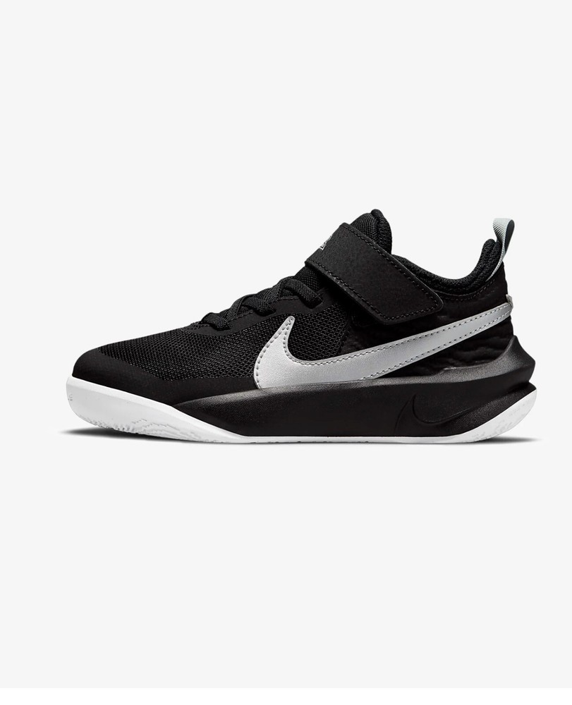 Little Kid’s Nike Team Hustle D 10 Black/Metallic Silver-Volt (CW6736 004)