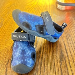 Nautica Kids Blue Tie Dye Water Sandals Hook Loop Closure Size 7 Toddler