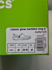 Crocs Kids Junior Classic Glow Marbled Clog, Daylily/Multi, US 6